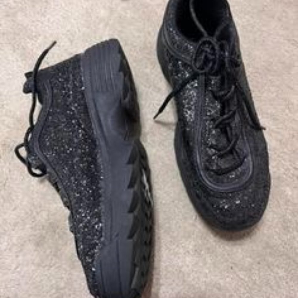 Liliana  Black Glitter Sneakers 6